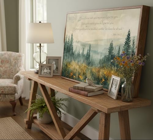 Framed Farm Christian Bible Canvas Wall art 16x24in - color: Bible-Framed, size: 24"L x 16"W