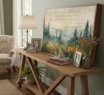 Framed Farm Christian Bible Canvas Wall art 24x36in - color: Bible-Framed, size: 36"L x 24"W