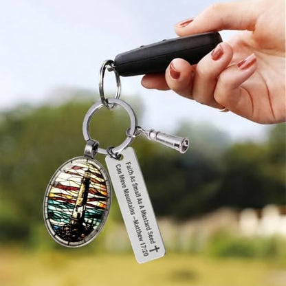 3D Glass Lighthouse Keychain with Bible Verses,Christian Gifts for Women Faith - color: Matthew 17:20