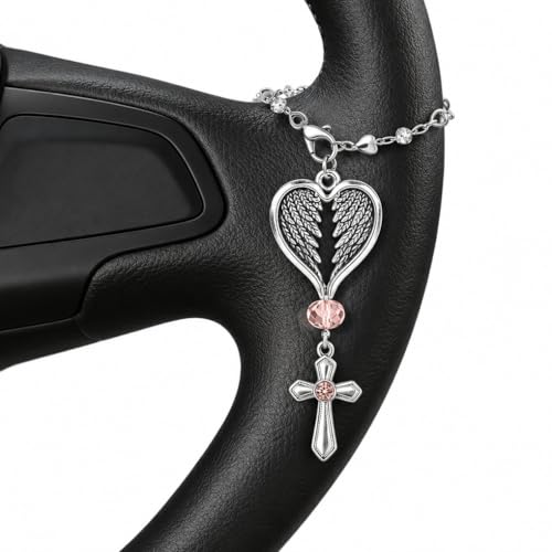 Christian Gifts for Men, Daily Bible Verse Cross for Car Mirror Hanging - color: Angel's Protection