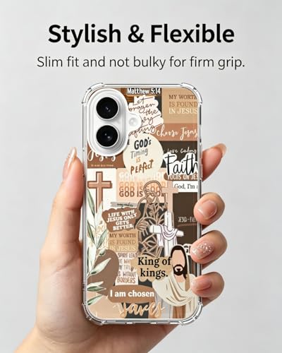 Jesus Faith Phone Case Compatible with iPhone 17, Christian Quotes Aesthetic Phone Cover for iPhone 17, Cool TPU Phone Case Cover - color: Jesus Faith Aesthetic