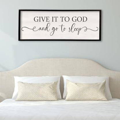 Surfapans Give It To God And Go To Sleep Sign, 40"x15", Black - color: Give It To God And Go To Sleep（Black), size: 40"L x 15"W