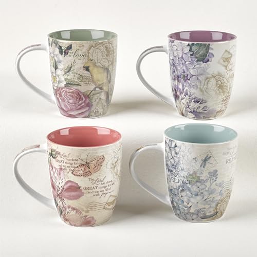 Christian Art Gifts Ceramic Coffee/Tea Mug Set for Women, Multicolor
