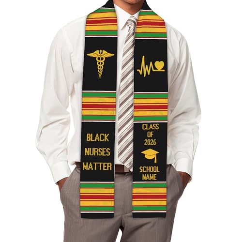 MDPrints Global Kente Graduation Sash 2026, Black Girl Magic Graduation Sash 2026, Class of 2026 Graduation Gift - color: Kente Dk03
