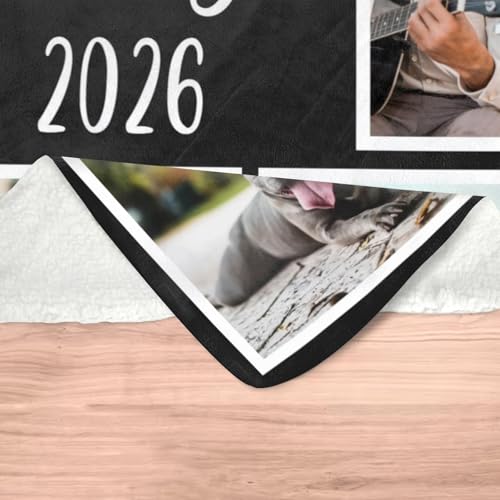inkArts Custom Blanket with Photo, Personalized Blanket, Customized Photo Blankets, Custom Picture Blankets, Personalized Photo Gifts for Women Men Mom Dad Baby Kid Family Pet - color: 5 Photos