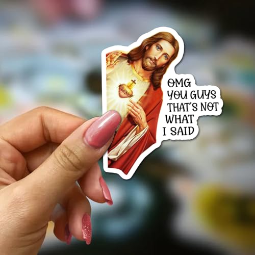 OMG You Guys that’s Not What I Said Stickers Decals Vinyl Waterproof - Journaling Funny Jesus Christian Stickers for Water Bottles, Phone Laptop (OMG) - color: Omg