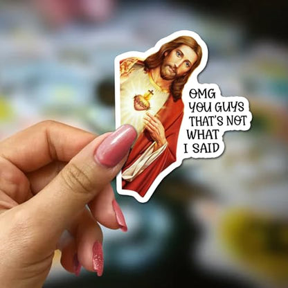 OMG You Guys that’s Not What I Said Stickers Decals Vinyl Waterproof - Journaling Funny Jesus Christian Stickers for Water Bottles, Phone Laptop (OMG) - color: Omg