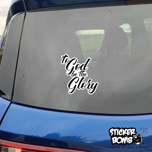 to God Be The Glory Prayer and Praise Decal - Sticker Bomb Vinyl Decal for Car Truck, Computer, Anywhere! Premium 6 Year Outdoor Vinyl (Black, 1)