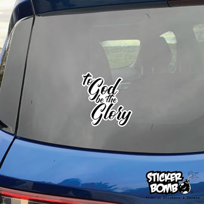 to God Be The Glory Prayer and Praise Decal - Sticker Bomb Vinyl Decal for Car Truck, Computer, Anywhere! Premium 6 Year Outdoor Vinyl (Black, 1)