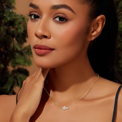 Cicy Bell Cross Pendant Necklace 18k Gold Plated Layered Necklaces - color: Style K- Gold