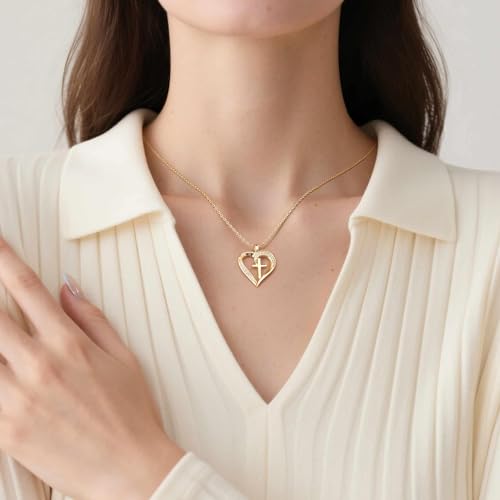 Cross Necklace for Women 14K Gold Cross Necklaces for Women