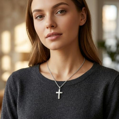 Cross Necklace Origami/Wooden/Caravaca/Faith Pendant Necklace Christian Religious Catholic Cross Jewelry Gift for Women Men - color: Origami Cross