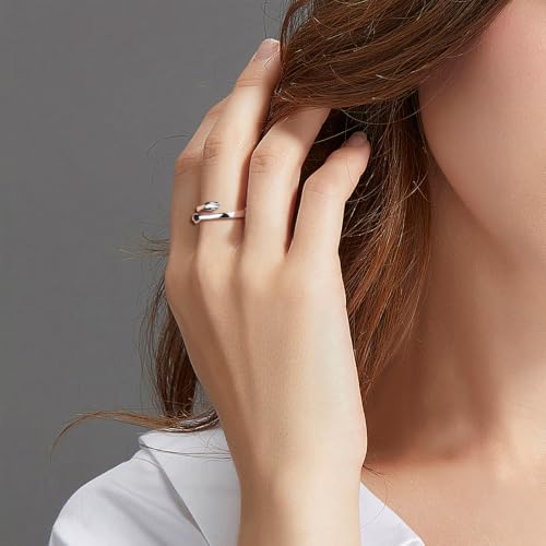 925 Sterling Silver Celtic Knot Open Adjustable Ring for Women Size 4-7 - color: Hug Ring:always with you