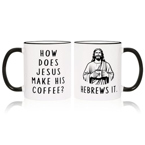 Funny Christian Gifts for Women Men – Jesus He Brews It Coffee Mug 11oz - size: 11 Ounces