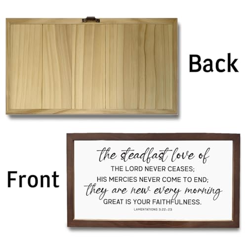 Christian Decor, Lamentations 3:22-23, Christian Wall Art, Bible Verse Wood Sign, the Blessing Wall Art, Wood Framed Sign, Family Metope Decor for Living Room, Great is Your faithfulness Signs - color: lamentations 3:22-23