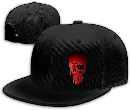 Chef Hat Flat Bill Hats for Men Funny Double Knives Kitchen Adjustable Baseball Cap Snapback Hat for Women - color: Red Face