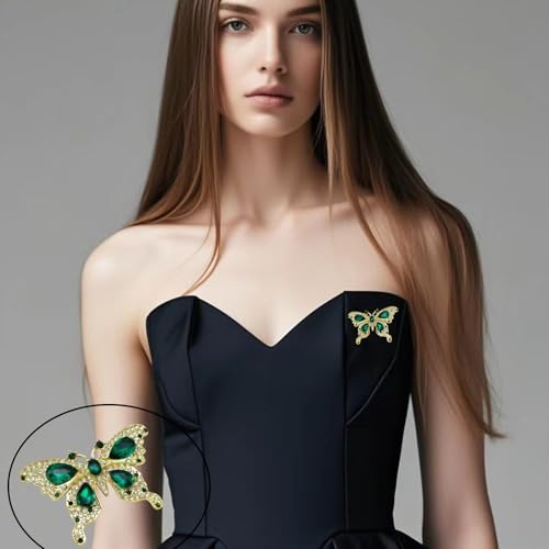 Brooch Pins For Women Fashion Elegant Brooches Lapel Badges Coat Sweater Scarves Shawl Dress Accessory Wedding Party Prom Jewelry - color: Green-A