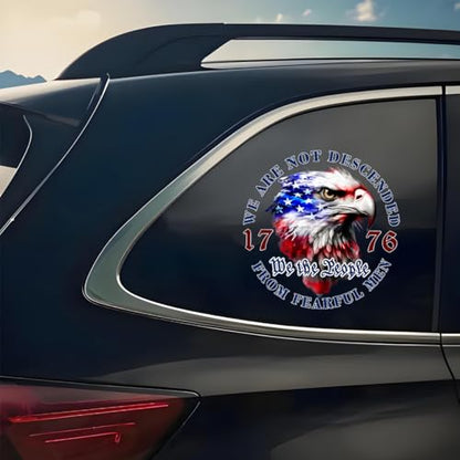 We The People 1776 American Bald Eagle Flag Patriotic Vinyl Car Decals