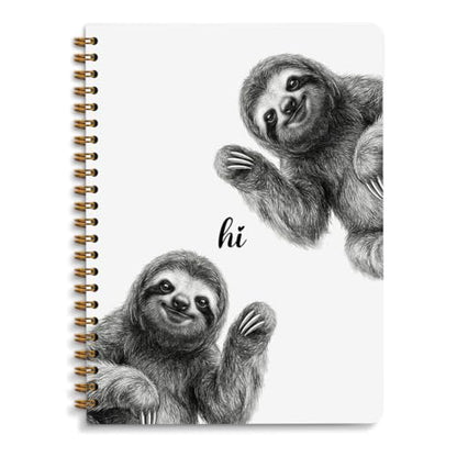 Sloth Notebook Journal, Cute Animal Notebook Journal for Women Teen Girls - color: Sloth Hi