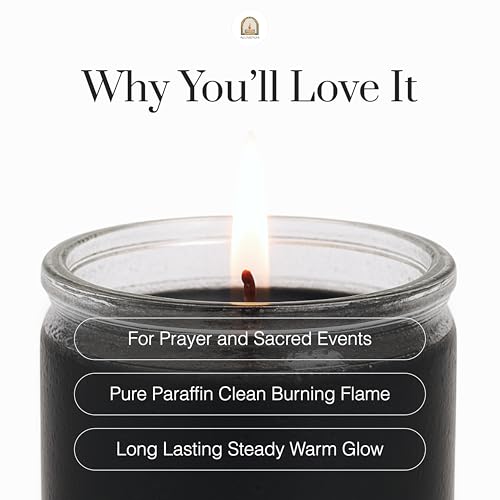 3pk Black Negro 90hr | 7-Day Prayer Candles - Glass Jar Veladoras, Unscented Paraffin Wax | Protection, Reversing Banishing Novena - Catholic Hispanic Church Altar, Memorial Vigil, Uncrossing - color: Black
