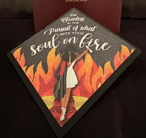 Tassel Toppers Woman Custom Graduation Cap, Graduation Cap Topper & Design - color: Black and Orange