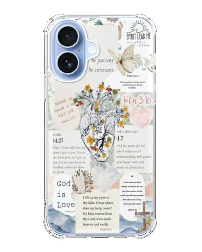 Christian Aesthetic Phone Case Compatible with iPhone 17, Bible Verses TPU Phone Cover for iPhone 17 - color: Bible Verses