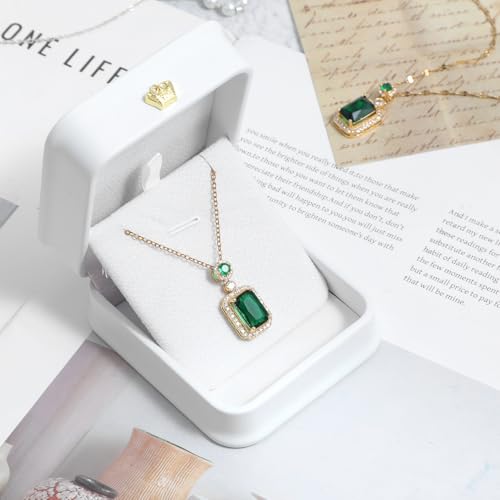 Set of 12 White Necklace Boxes for Jewelry Gift, Premium PU Leather Necklace Jewelry Gift Box with Velvet Interior for Pendant, Engagement, Wedding, Valentine's Day
