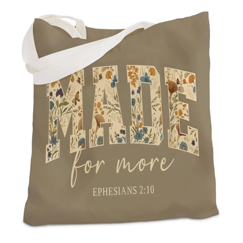 kunlisa Christian Tote Bag for Women, Christian Gifts for Women Faith Canvas Tote Bag - color: Floral Patterns