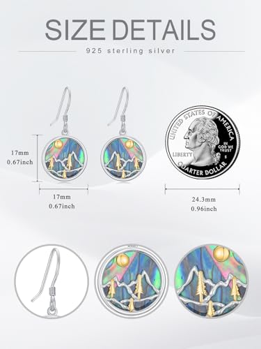 Dorunmo 925 Sterling Silver Mustard Seeds Dangle Earrings for Women Mountains Earrings Hypoallergenic Christmas Jewelry Gifts for Women - style: Mountains-01