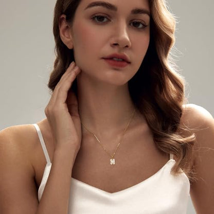 Airmb Cross Necklace for Women Choker 14K Gold/925 Silver Plated Dainty Choker Small Cross Pendant Trendy Cute Cross Charm Delicate Necklace Hypoallergenic Faith Jewelry Religious Gifts for Women - color: Gold-Solitaire CZ