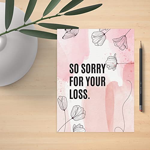 Andaz Press Jumbo Sympathy Card with Envelope, So Sorry For Your Loss Card, Loss Of Pets, Condolences Card with Big Blank Space to Send to Friends, Family, 8.5" x 11", 1-Pack - color: So Sorry For Your Loss