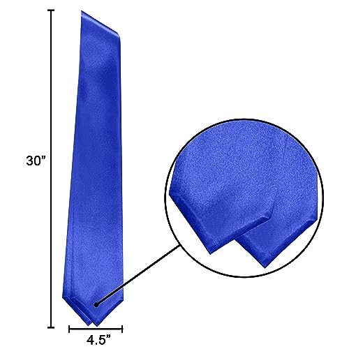 Plain Graduation Stole Sash 60 Inch Unisex Adults Solid - color: Royal Blue Stole