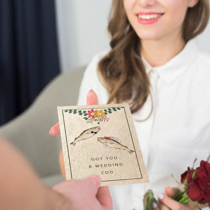 fancu Funny Wedding Card Gift for Couple Bride Groom Congratulations Card - color: ZC-060