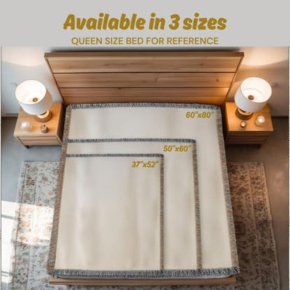 Chillever Personalized Monogram Woven Blanket with Last Name, Custom Floral Throw Blankets for Couch Bed, Cotton Anniversary Wedding Gift for Couple, New Home Housewarming Presents - color: A4