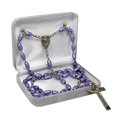 Novel Box Grey Communion Keepsake Rosary Box 3.25x2.5x1 Inches - color: Grey