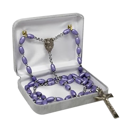 Novel Box Grey Communion Keepsake Rosary Box 3.25x2.5x1 Inches - color: Grey