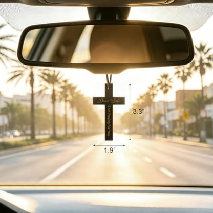 Drive Safe Cross Car Ornament, Christian Prayer Gift - color: Drive Safe