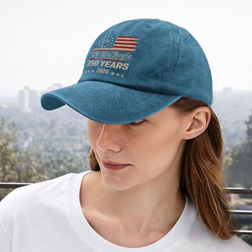 250th Anniversary 250 Years Freedoms Baseball Hat Running Embroidered Cap for - color: Cyan