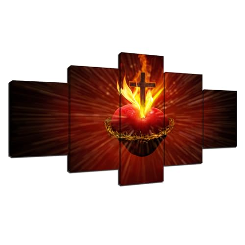 ARNLRDYA The Cross of Jesus Christ Wall Art Canvas, 60''Wx32''H - color: Artwork-008