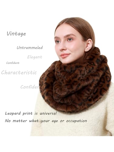 LA CARRIE Womens Leopard Print Infinity Scarf Loop Circle Neck Warmer - color: Classic Leopard 2