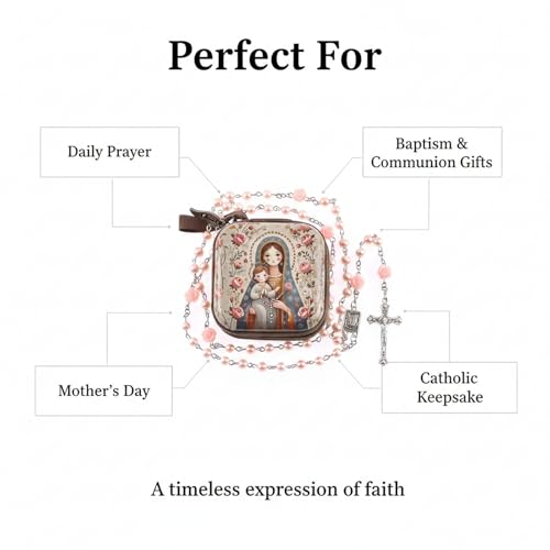 Rosary Beads Catholic for Women With Rosary Box, Catholic Gifts for Women