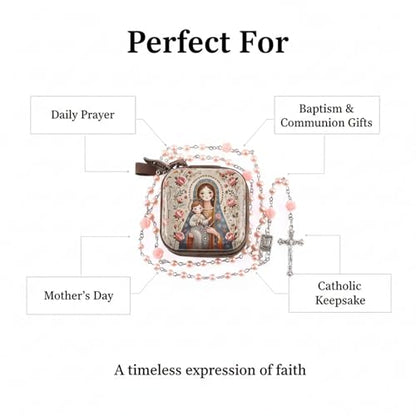Rosary Beads Catholic for Women With Rosary Box, Catholic Gifts for Women