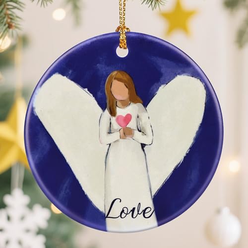 Love Angel Christmas Ornament, Christmas Tree Ornaments, Keepsake Ornaments, Holiday Decor, Angel Gift, Holiday or Xmas Gifts, Gifts for Friends and Family - color: Love Angel