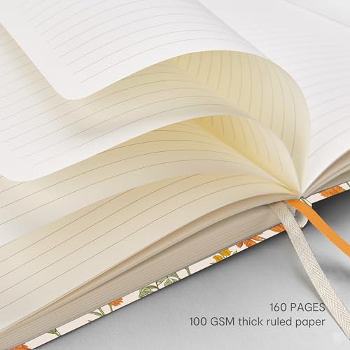 &And Per Se Lined Hardcover Notebook – A5 5.7"x8" College Ruled, 160 Pages, 100gsm Thick Paper – Aesthetic Journal for Women, Gift-Ready Planner, Everyday Writing Notebook (Wild Flowers) - color: a.Wild Flowers, style: Lined with Pattern