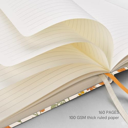 &And Per Se Lined Hardcover Notebook – A5 5.7"x8" College Ruled, 160 Pages, 100gsm Thick Paper – Aesthetic Journal for Women, Gift-Ready Planner, Everyday Writing Notebook (Wild Flowers) - color: a.Wild Flowers, style: Lined with Pattern