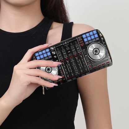DJ Mixer Deck Controller Print Wallet for Women Large Capacity Wallet Credit Card Holder PU Leather Zipper Clutch Purse Phone Wallet - color: DJ Mixer Deck Controller