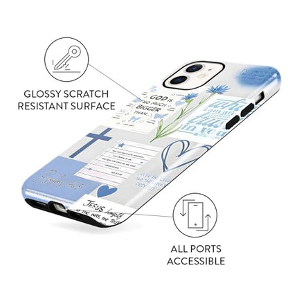 Cute Blue Jesus Christian Phone Case for iPhone 12/12 Pro 6.1'' - color: Blue, size: iPhone 12/iPhone 12 Pro