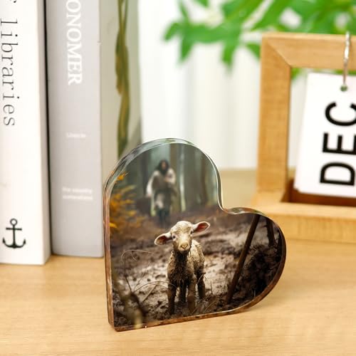 Christian thank you gifts - Jesus and Lamb Religious Home Decor for Mom Gifts ,Inspirational Christian Gifts for Women,Friends,Mother's,teacher,christians,pastor,Baptism,Christmas, or Birthday (4"x4")D-238 - color: Birthday Gifts for women