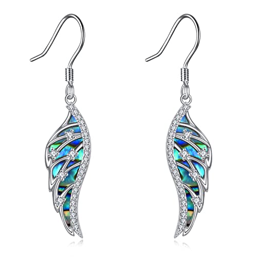 URONE Angel Wings Earring for Women Sterling Silver Fashion Dangle Drop Earring Angel Jewelry for Women - color: B