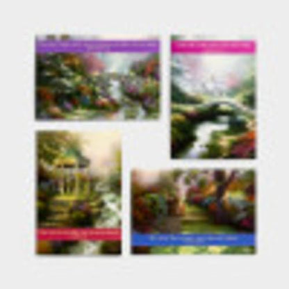 DaySpring - Thomas Kinkade Painter of Light - Get Well - 4 Garden Design Assortment with Scripture - 12 Boxed Cards & Envelopes, KJV (15322)